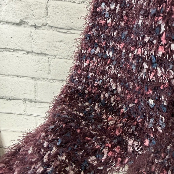 Lane Bryant Maroon Pink Long Cardigan Duster Eyelash Sweater Soft Size 18/20 - Picture 4 of 9